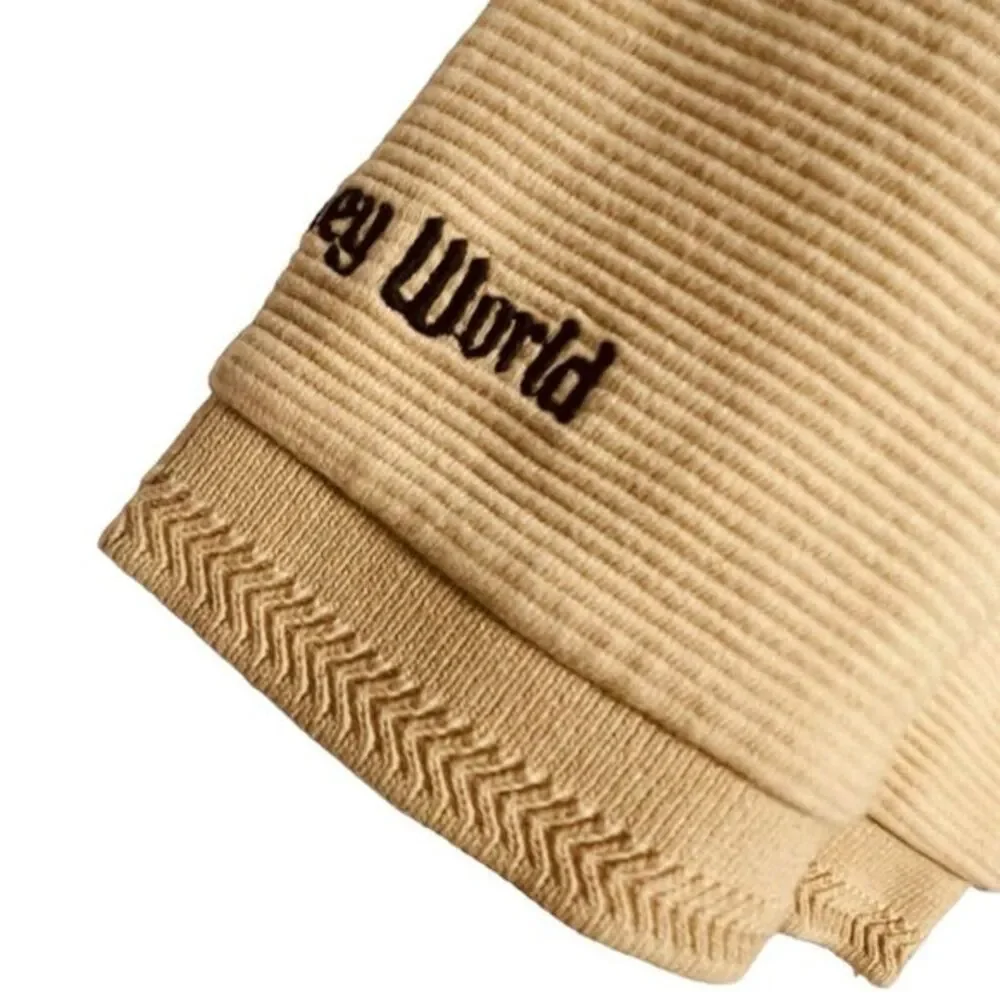 Walt Disney World Vintage Embroidered Crest Polo Shirt Khaki Beige‎ Cotton L - Picture 7 of 9